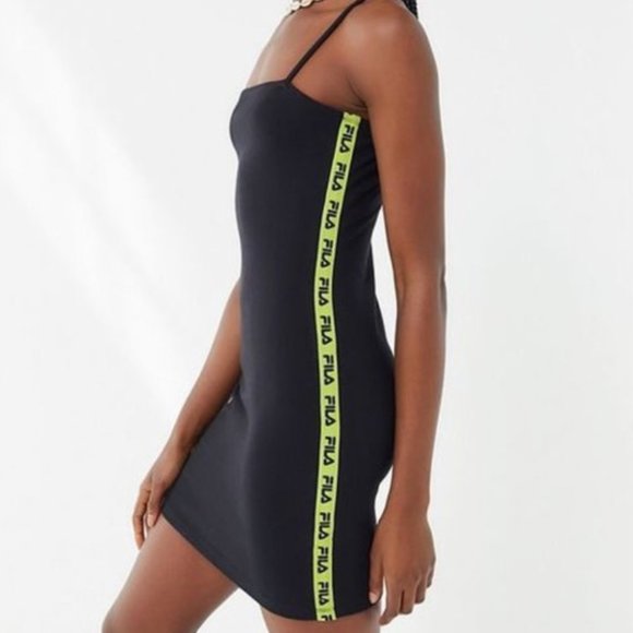 FILA UO BLACK & GREEN SIDE TAPE BODY CON DRESS - Picture 2 of 11